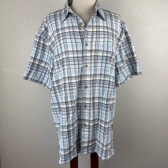 St. John’s Bay Short Sleeve Button Down Shirt Size L EUC - Picture 1 of 8